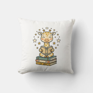 Schattig Lezend Giraffe Boekliefhebber Vintage T-s Kussen