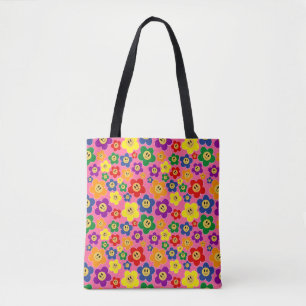 Schattig LGBT Regenboem Bloempatroon-Roze Draagtas