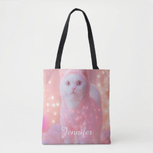 Schattig Lichtgevend Rendier Kitty Winter Fantasie Draagtas