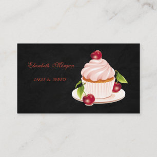 Schattig Lief, Cupcake, Zwart Visitekaartje