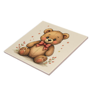 Schattig lief klein bruin beren met stropdas tegeltje