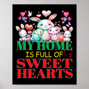 Schattig Lief Mijn Thuis Is Vol Zoete Harten Valen Poster