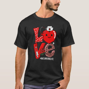 Schattig liefde hart stethoscoop NICU verpleegster T-shirt