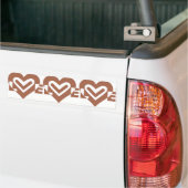 Schattig liefdesgrafisch chocoladebruin bumpersticker (Op Truck)
