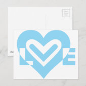 Schattig liefdesgrafisch ontwerp in het blauw briefkaart (Voorkant / Achterkant)