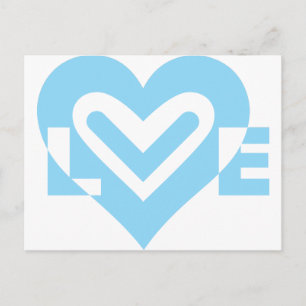 Schattig liefdesgrafisch ontwerp in het blauw briefkaart