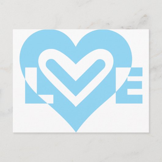 Schattig liefdesgrafisch ontwerp in het blauw briefkaart (Voorkant)