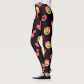 schattig liefje houdt van kussen op lippen leggings (Links)