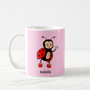 Schattig lieveheersbeestje en hart koffiemok