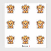Schattig Lion Cub Sticker Pack (Vel)