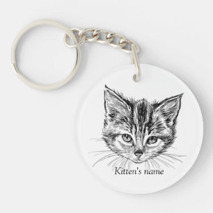 Schattig Little Kitten Sleutelhanger