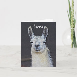 Schattig Llama Gezicht Dieren Kunst Bedankkaart