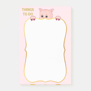Schattig Lucky Varken & Dingen om te Doen Post-it® Notes