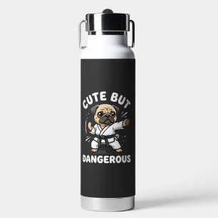 Schattig Maar Gevaarlijk Pug Hond Karate Waterfles