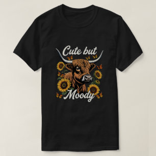 Schattig maar humeurig Schots Hooglandrund Zonnebl T-shirt
