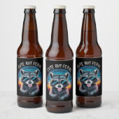 Schattig Maar Wild Grappig Wasbeer Bier Etiket (Flessen)