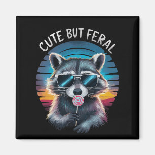 Schattig Maar Wild Grappig Wasbeer Magneet