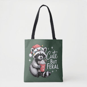 Schattig Maar Wild Kerst Wasbeer Grappig Dier Draagtas