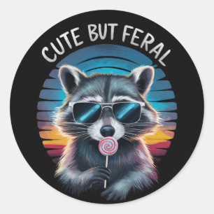 Schattig Maar Wild Komische Wasbeer Ronde Sticker