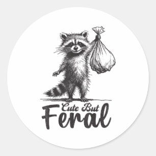 Schattig Maar Wild Panda Wasbeervermomming Grappig Ronde Sticker