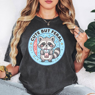Schattig Maar Wild Wasbeer Bubble Tea Kawaii Dier T-shirt