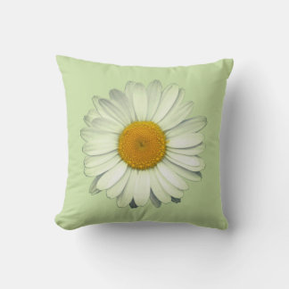 Schattig madeliefje bloemhoofd op salie groen kussen