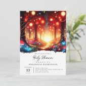 Schattig Magisch Betoverd Bos Baby shower Kaart (Staand voorkant)