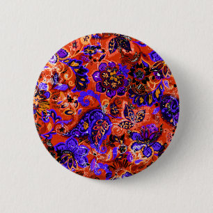 Schattig magisch bloemmotief ronde button 5,7 cm