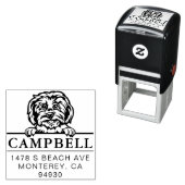 Schattig Maltees Custom Dog Address Stempel (In situ)
