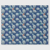 Schattig Manatees met bubbels patroon Cadeaupapier (Vlak)