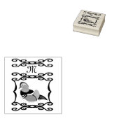 Schattig Mandarijn Eend Cartoon Monogram Rubberstempel (Gestempeld)