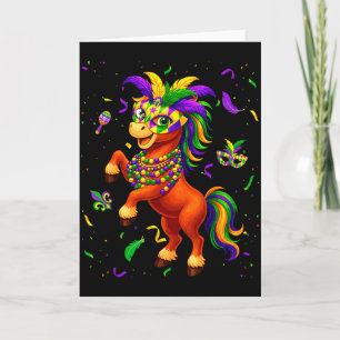 Schattig Mardi Gras Paard Liefhebbers Vette Dinsda Kaart