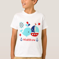 Schattig maritiem blauwe walvis en ankerpatroon