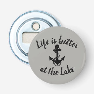 schattig maritiem LEVEN IS BETER AAN HET MEER anke Button Flesopener