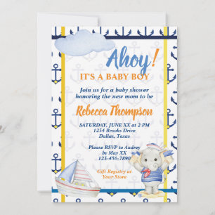 Schattig maritiem thema jongens babyshower kaart