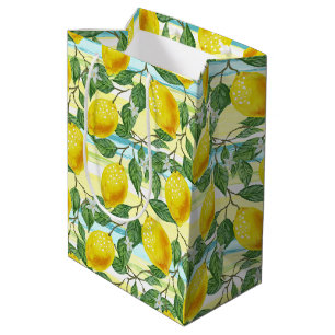 Schattig mediterraan zomer citroen fruit kunstpatr medium cadeauzakje