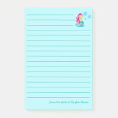 Schattig Meerminnetje Aangepaste Teal Omrande Stra Post-it® Notes (Voorkant)