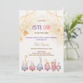 schattig meisje baby shower kaart (Staand voorkant)