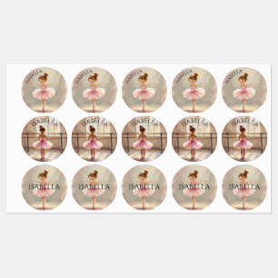 Schattig Meisje Ballerina in Roze Tutu Labels