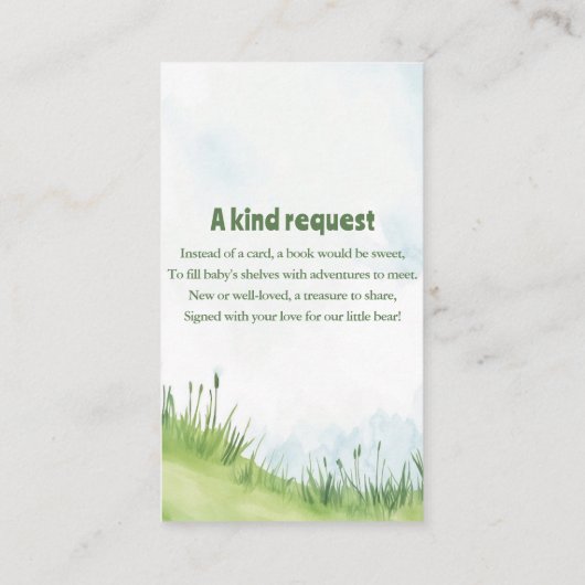 Schattig meisje Beer "Boeken in plaats van Kaarten (Achterkant)