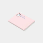 Schattig meisje Cartoon grappige uitdrukking Blush Post-it® Notes (Schuin)