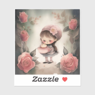 schattig meisje cartoon stickers