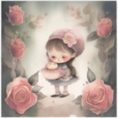 schattig meisje cartoon stickers (Voorkant)