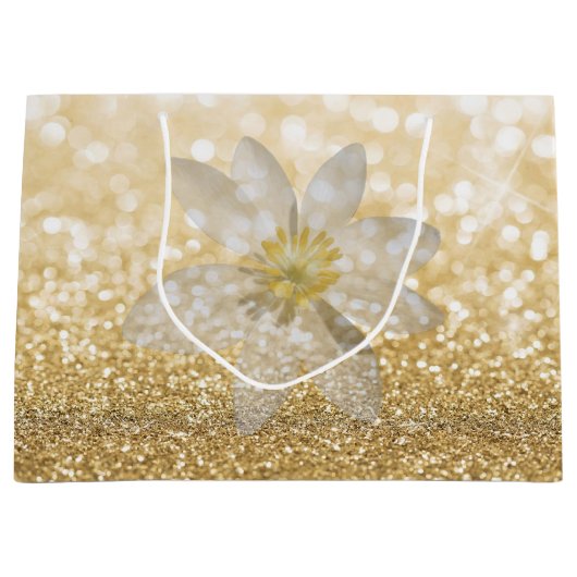 Schattig meisje, Daisy, Glittery, Bokeh Large Cadeautasje (Voorkant)