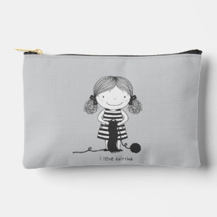 Schattig Meisje dat Breiwerk Bewondert I Love Brei Etui