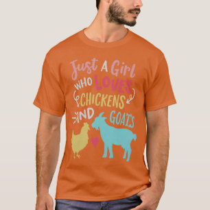 Schattig Meisje Dat Kippen Liefheeft Geiten Liefhe T-shirt