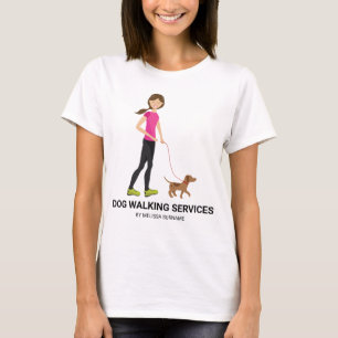 Schattig Meisje En Een Bruine Hond - Dienst voor h T-shirt