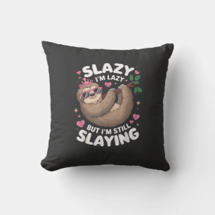 Schattig Meisje Funny Dier Luiaard Slay Meme Trend Kussen