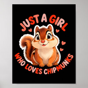 Schattig meisje houdt van eekhoorn kostuum kindere poster