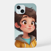 schattig meisje iPhone 15 hoesje (Achterkant)